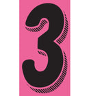 7 1/2" Pink & Black Numbers