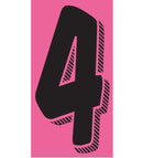 7 1/2" Pink & Black Numbers